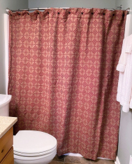SHADOWBROOK SHOWER CURTAIN RED/TAN